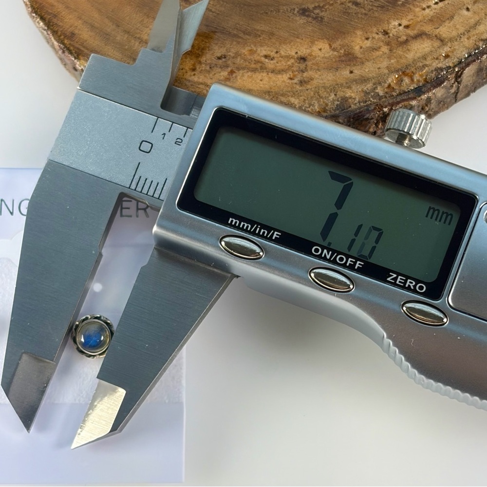 Dark Blue Flash Labradorite Stud Earrings Southwest Pure Sterling Silver 925 - Picture 9 of 10